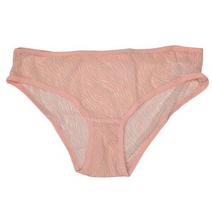 NEW Unworn Knotty Pastel Peach Zebra print Mesh Panties Underwear